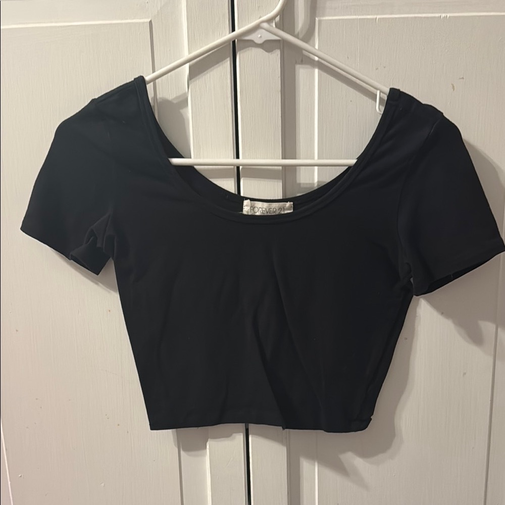 F21 Black Crop Top